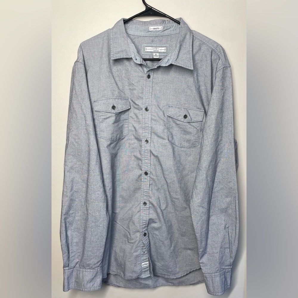 pd&c stretch Size XL Classic Fit Gray Button Down